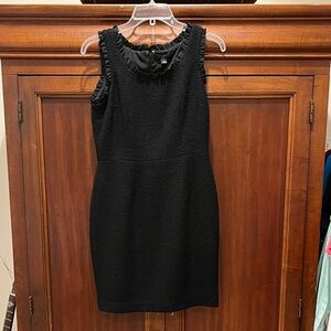 Banana Republic Black Ruffle Trim Mini Dress